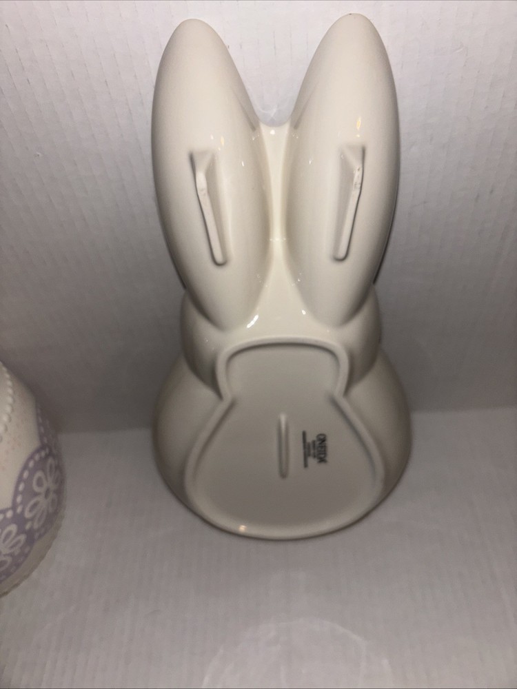 ONEIDA/LENOX Easter Stoneware Bunny Platter/Dish And Cookie Jar