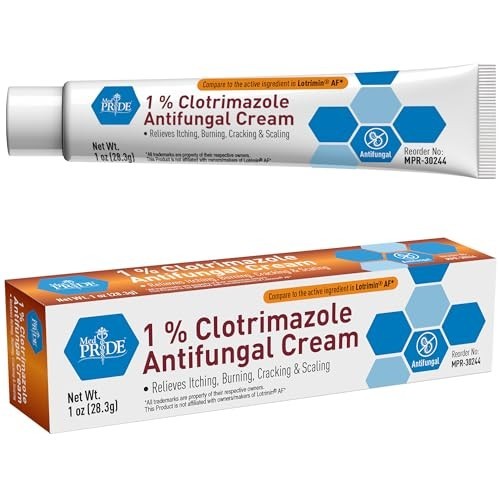 1% Clotrimazole Antifungal Cream 1Oz- Fungus Skin Care Treatment with - Jock Itc