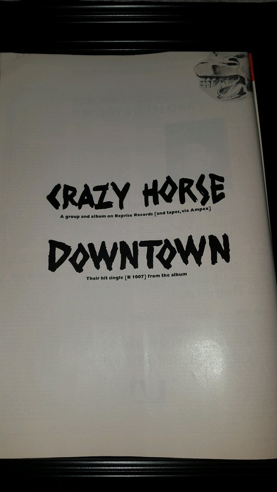 Crazy Horse Downtown Rare Original Promo Poster Ad Framed!