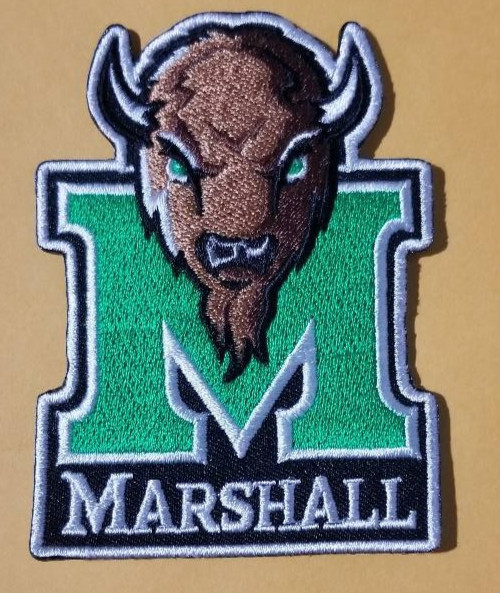 Marshall Thundering Herd Patch NCAA College Bison Mascot Iron On Approx 2.5x3.5"