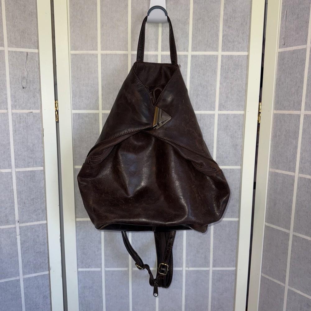 Vintage Beardesign Leather Gorpcore Outdoor Hiking Multifunctional Backpack Bag