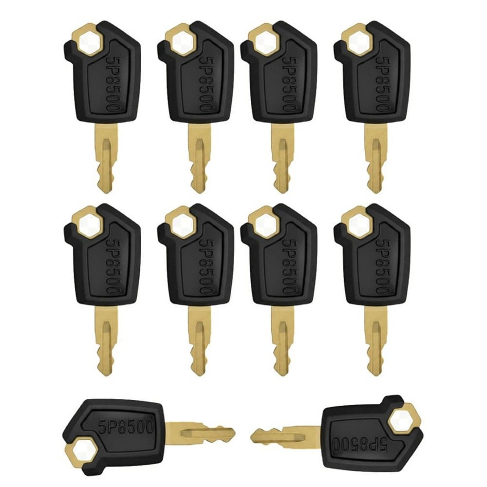 10 Piece Ignition Key Set 5P8500 For Caterpillar Dozer And Backhoe Loader Models