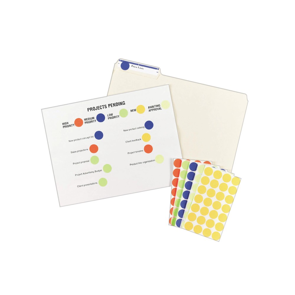 Removable Labels, 3/4" Round, 1008/PK, Yellow
