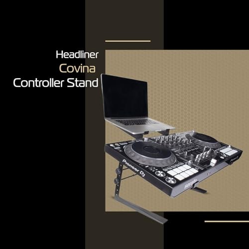 Headliner Covina Portable Dual DJ Controller Stand; Adjustable and Durable