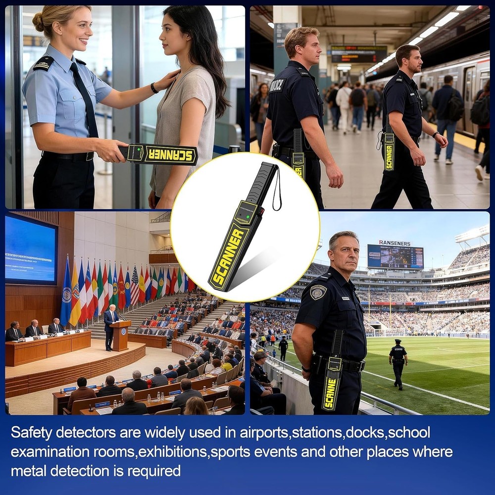 Durable Handheld Metal Detector with Adjustable Sensitivity for Enhanced Safety