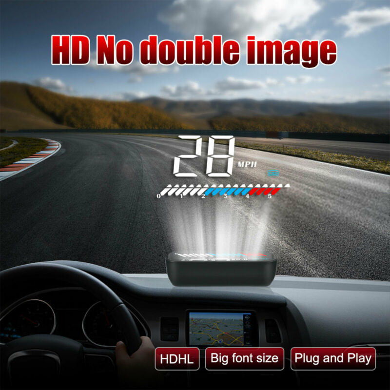 Car Digital Speedometer HUD Head Up Display OBD2 GPS Dual System Warning USB5V