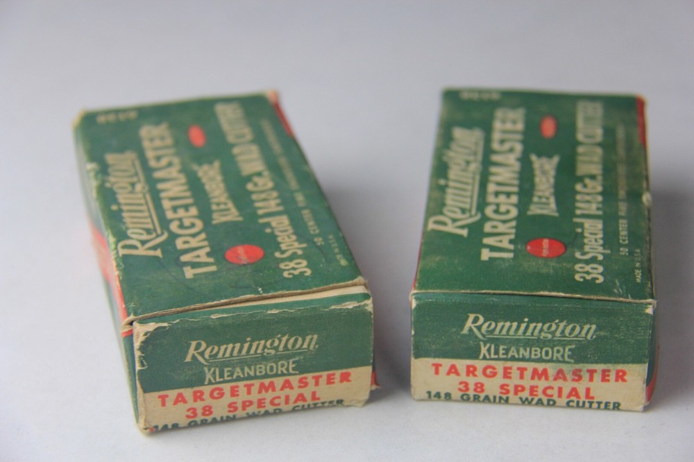 Set of 2 Vintage Empty REMINGTON Targetmaster 38 Special Kleanbore Shell Boxes