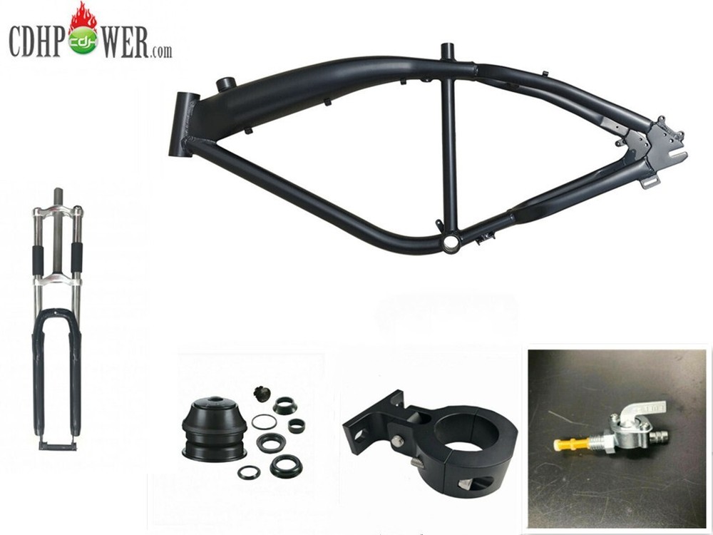 CDHPOWER 3.4L Black Gas Bicycle Frame & Fork & Front Mount & Headset & Petcock