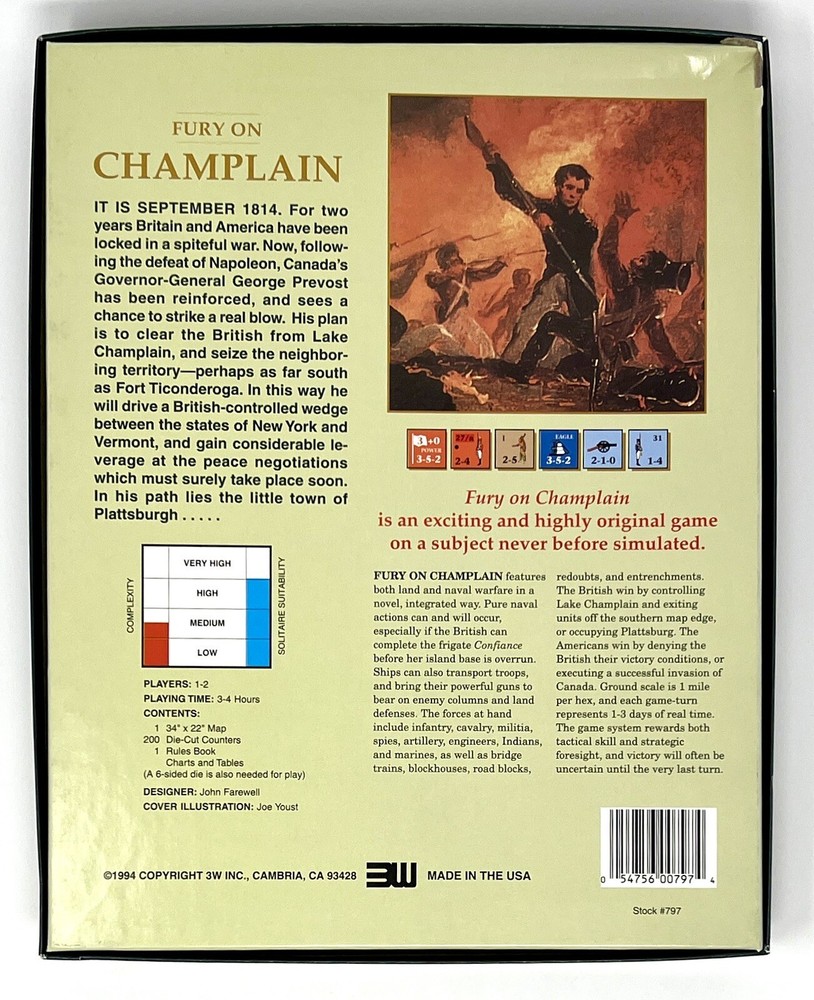 3W - Fury On Champlain (1994) Prevost's Plattsburgh Campaign 1814 - UNPUNCHED