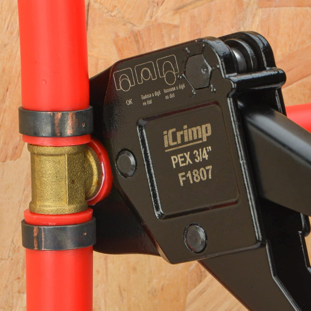 Icrimp Angle PEX Crimping Tool for 1/2-Inch & 3/4-Inch PEX Copper Crimp Rings an