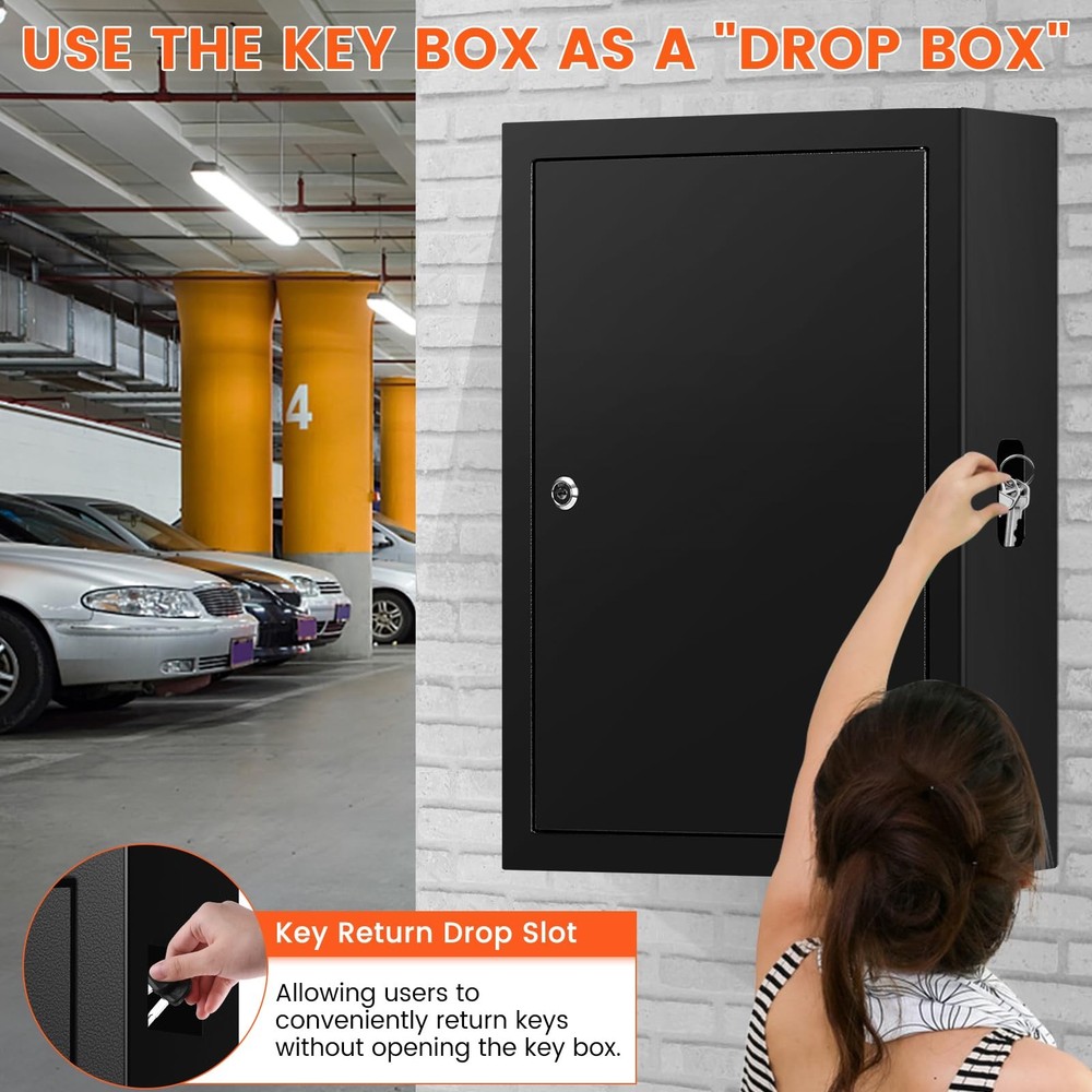 272 Keys Key Lock Box Wall Mount with 272 Numbered Hooks and 272 Colored Key ...