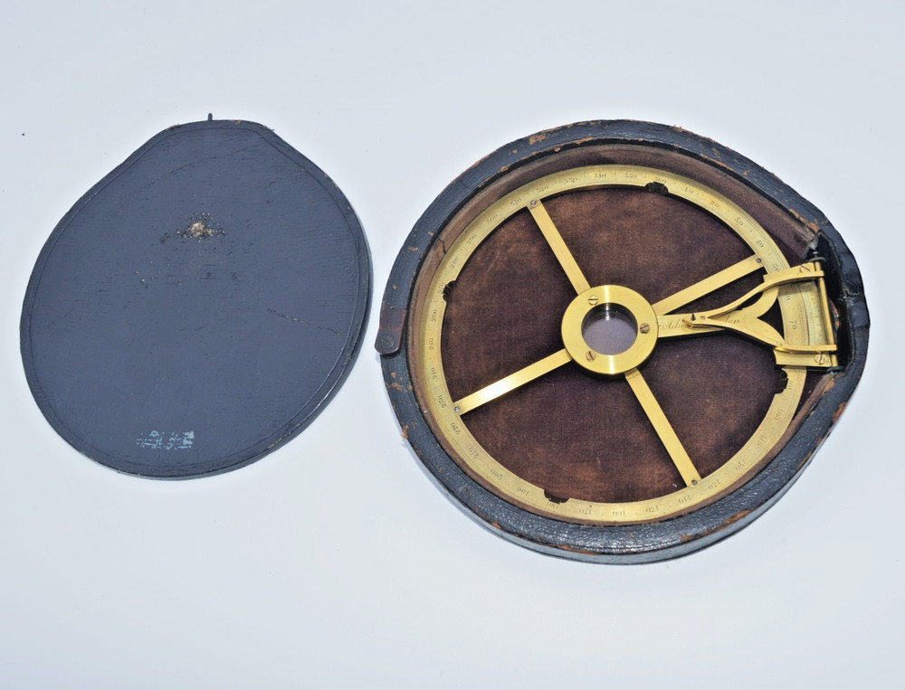 A fine 6" single arm protractor by Adie.