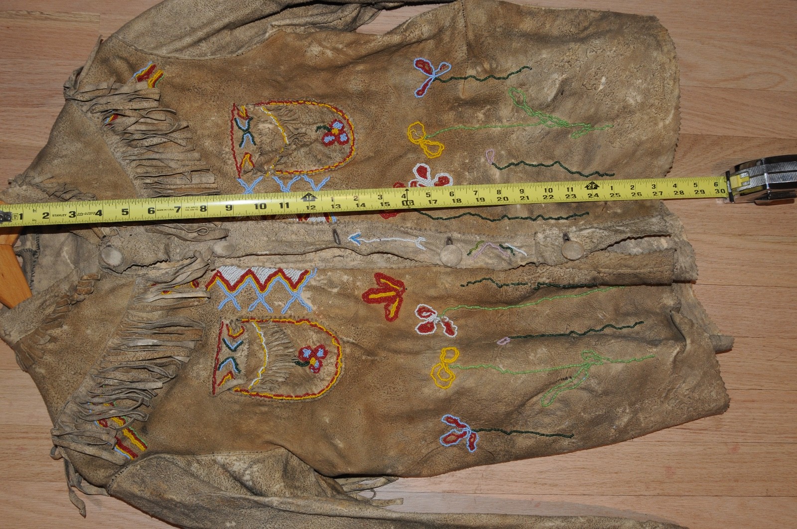 Early Vintage Native American Deer Skin Buck Skin Beaded Shirt and Pants Old****