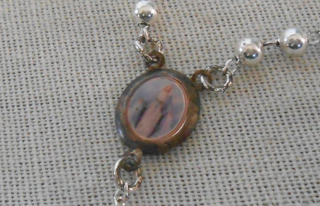 Ferlon 18k white GF rosary