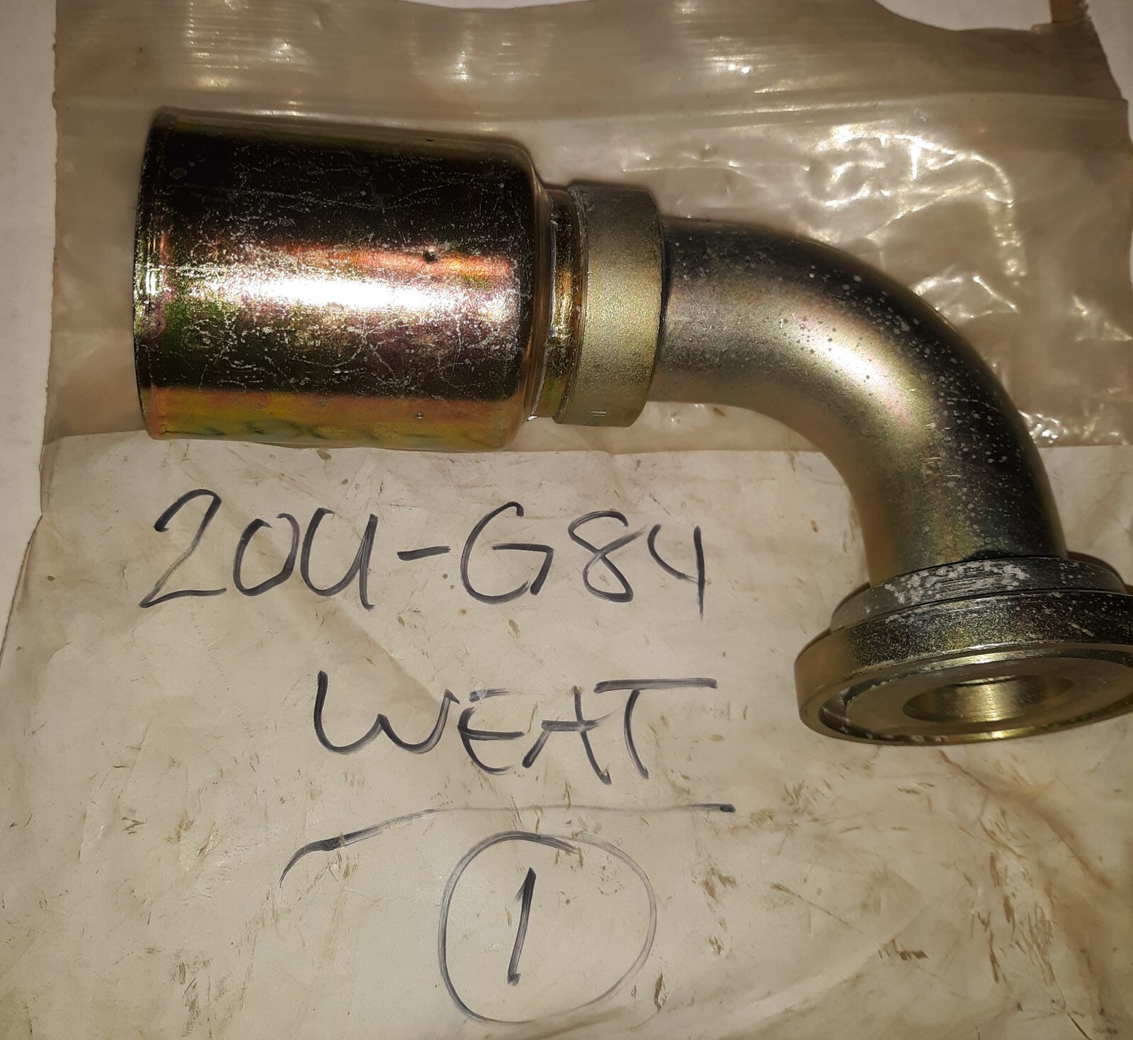 Weatherhead 20U G84 90° Crimp Hydraulic Fitting