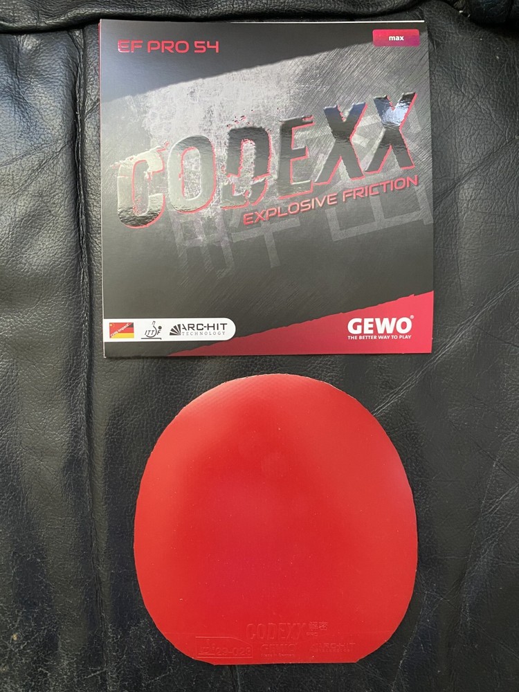 GEWO Codexx EF Pro 54 table tennis rubber, 2.2 mm (Maximum) thickness Red Precut