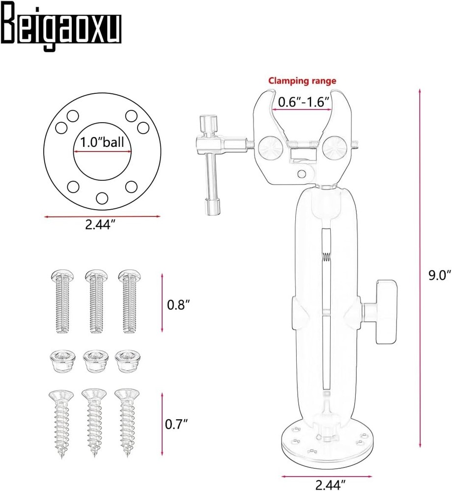 Trolling Motor Stabilizer Mount Support for Riptide Terrova/Minn kota black