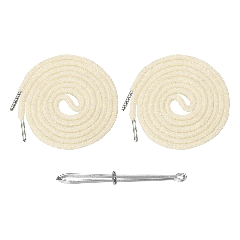 2 Pcs Hoodie Strings Drawstring Cords with Easy Threader (Beige)