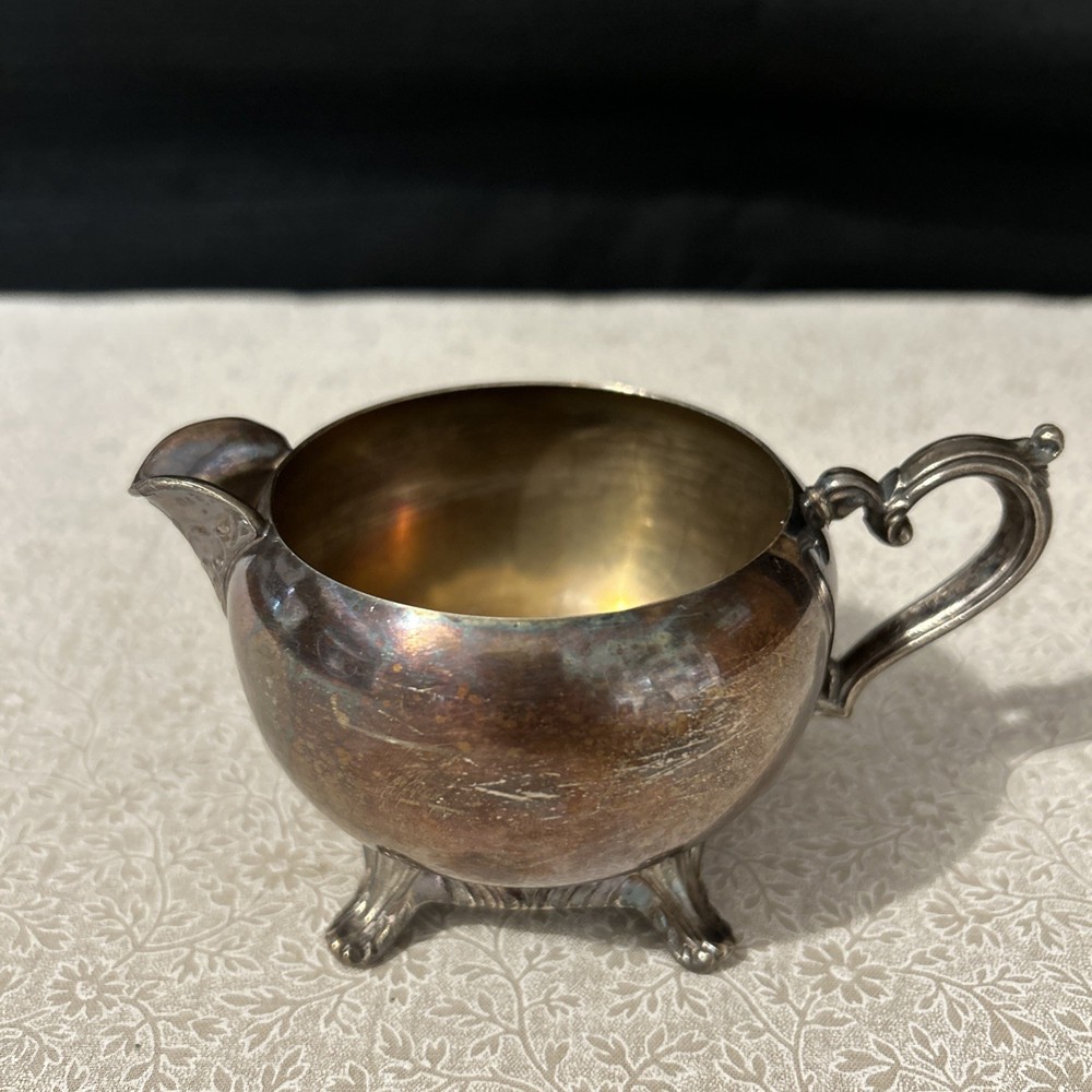 Vintage Silver Plated Over Copper Creamer!!