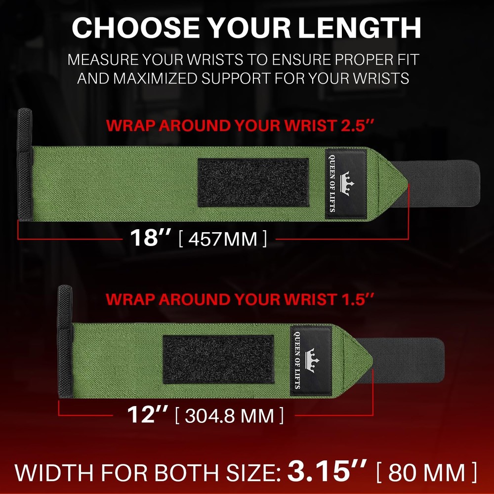 HeavyDuty Weightlifting Wrist Wraps with Thumb Loop for Powerlifting & Training