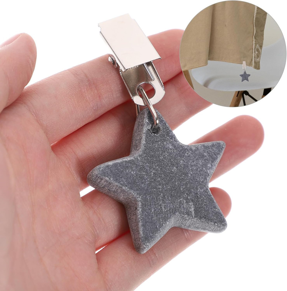 4Pcs Star Tablecloth Weights with Clips, Windproof Table Cover Weights for Patio