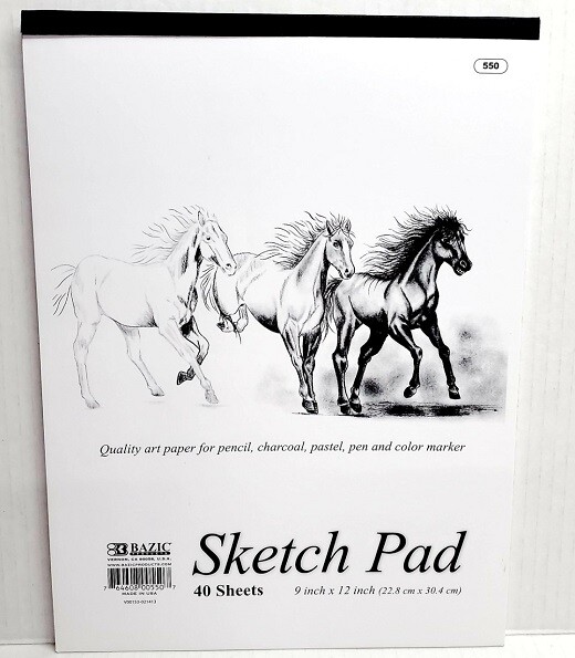 SKETCH PAD PAPER ART BOOK COLOR ILLUSTRATIONS DRAW 40 SHEETS NEW #550