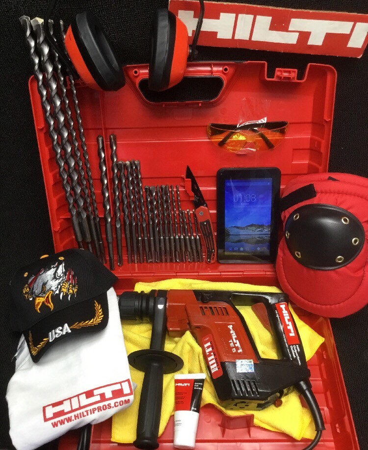 HILTI TE 5 PREOWNED, FREE ANDROID TABLET, REINFORCED HANDLE, BITS, FAST SHIP