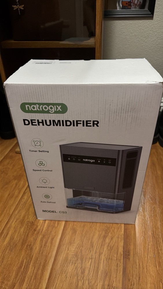 Natrogix CS3 Table Top Dehumidifier Black Timer Speed Ambient Light Auto Defrost