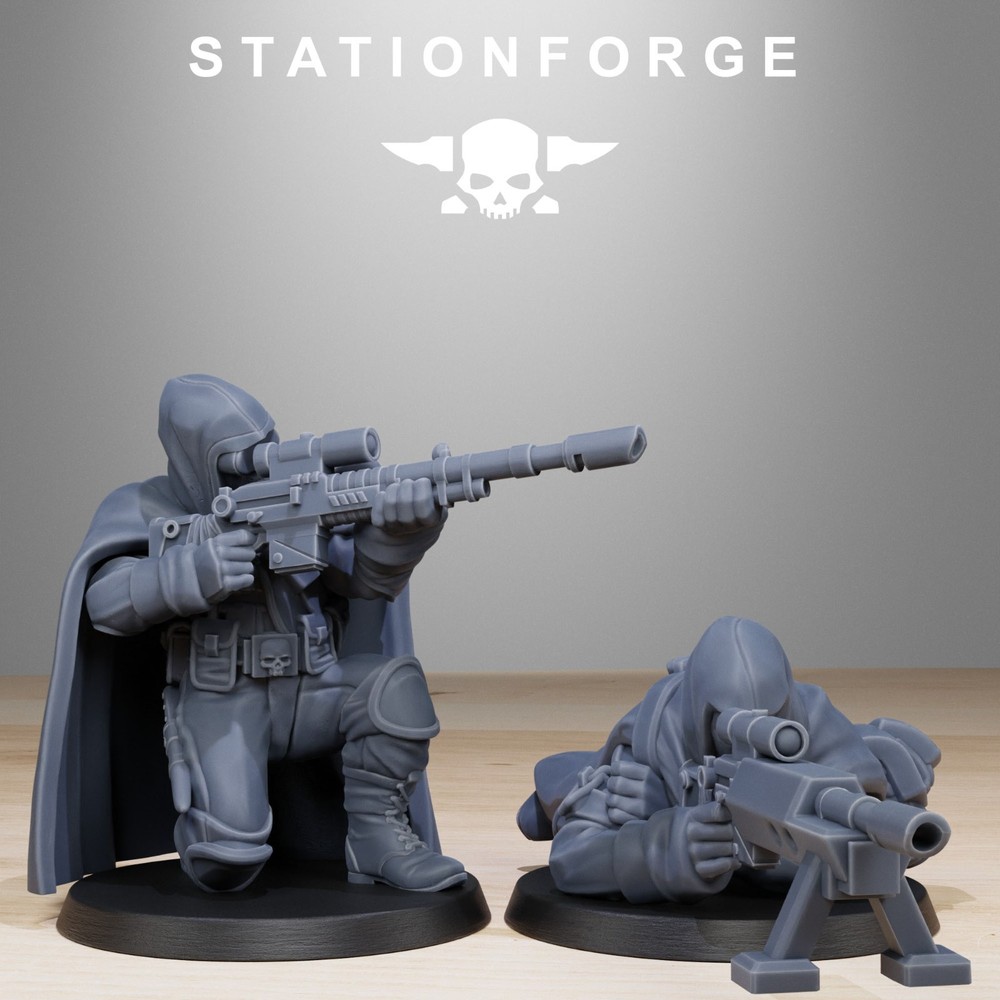 Station Forge Miniatures GrimGuard Snipers Sci Fi Grim Dark Wargame Proxy Minis