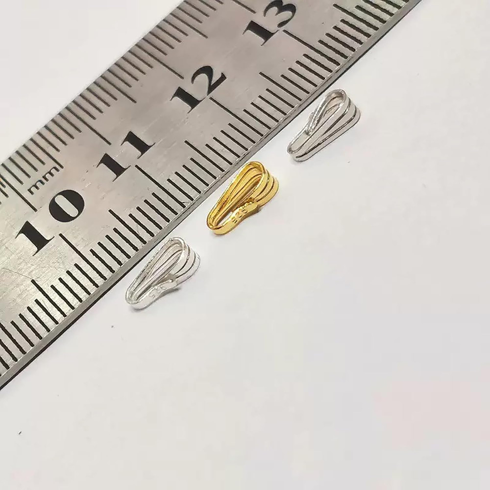 10Pcs Solid Sterling Silver Snap-On Bail Pendant Connector Finding for Jewelry C