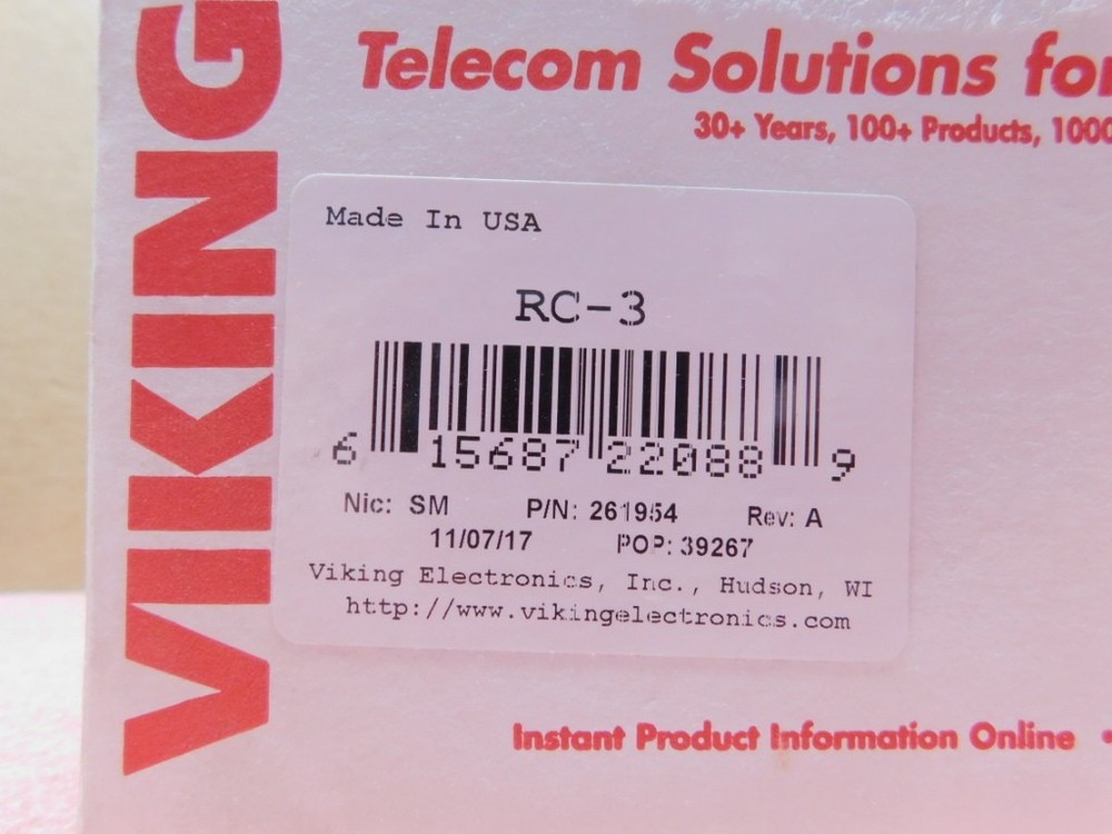 NEW!! VIKING RC-3 Three Relay Remote Touch Tone Controller w/ AC Adapter