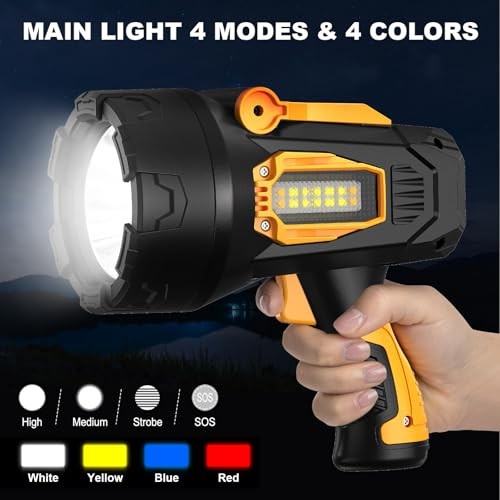 Rechargeable Spotlight, Super Bright 90,000 Lumens Led Flashlight Handheld