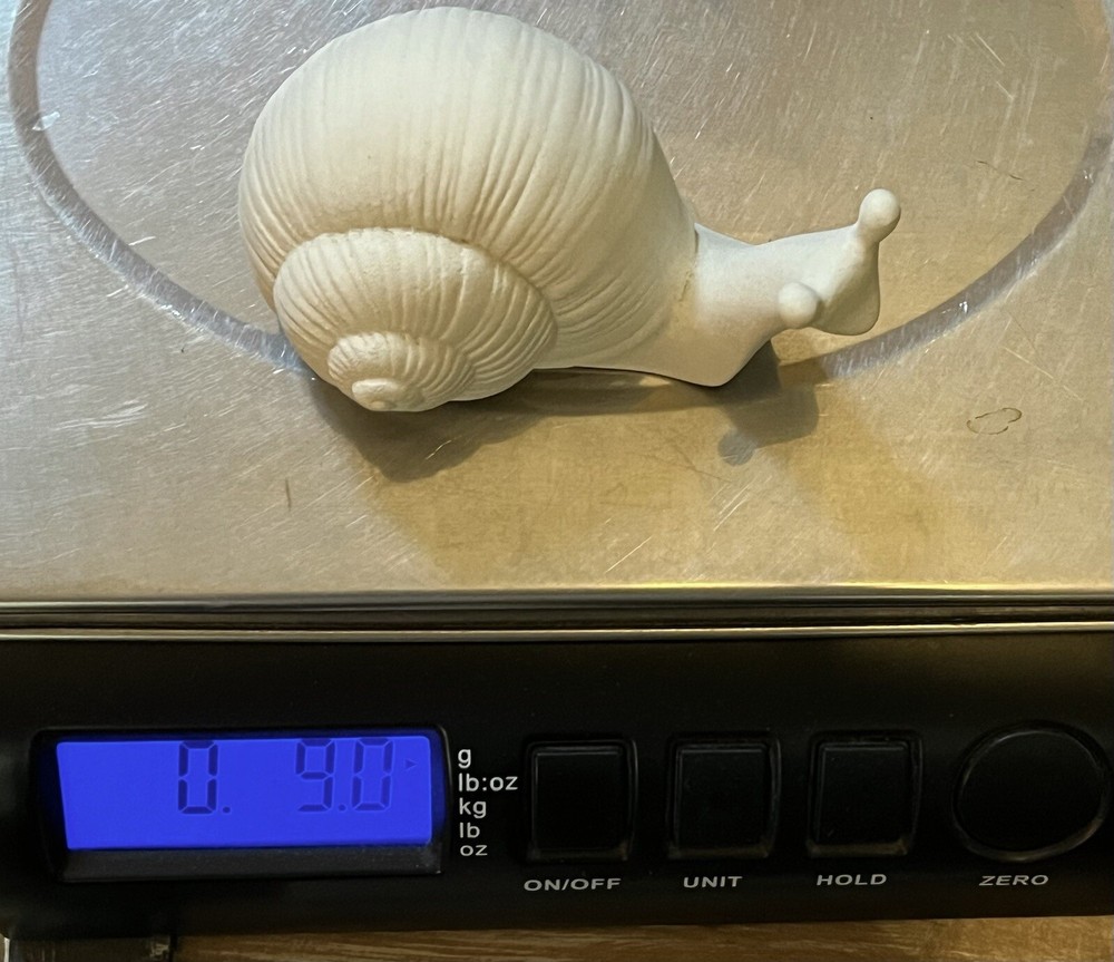 Ceramic Bisque-Unpainted 4” Small-SOLID -1/2 lb. SNAIL Statue-Ready 4 U To Paint