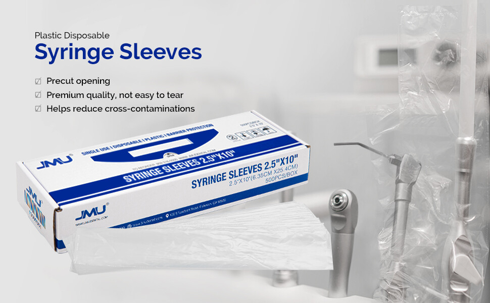 10Boxes JMU Dental 3 Way Air Water Syringe Sleeves Handpiece Covers 2.5"x10"