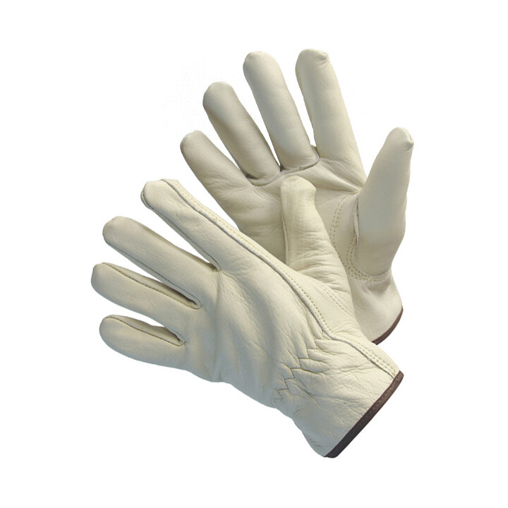 24-PAIR FULL COW GRAIN LEATHER DRIVER WORK GLOVES KEYSTONE - SIZE - LARGE