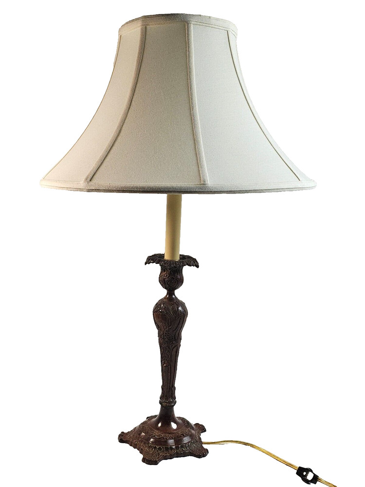 Vintage Single Solid Bronze Casting Lamp