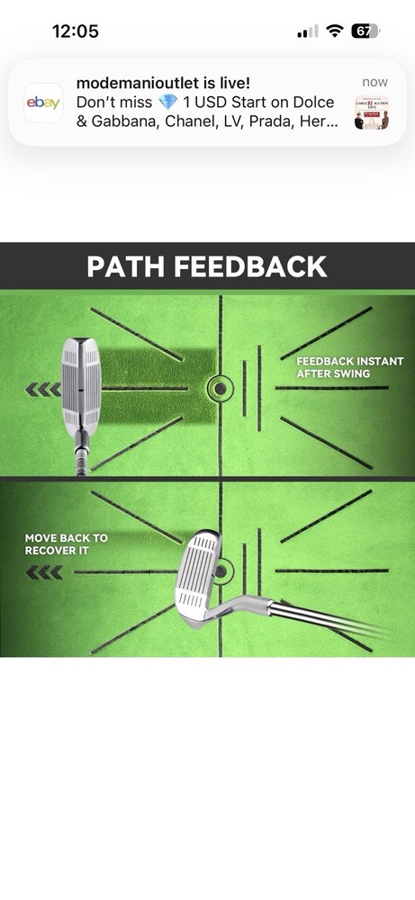 GOLF MAT Golf Hitting Mat, and Golf Training Mat for Swing Path Feedback NEW