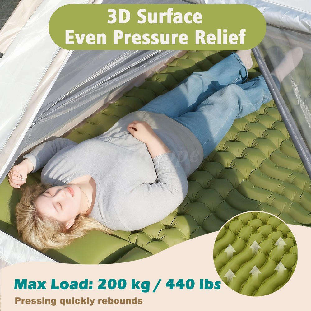 Double Sleeping Pad For Ultralight Camping Compact Inflatable Portable Mat