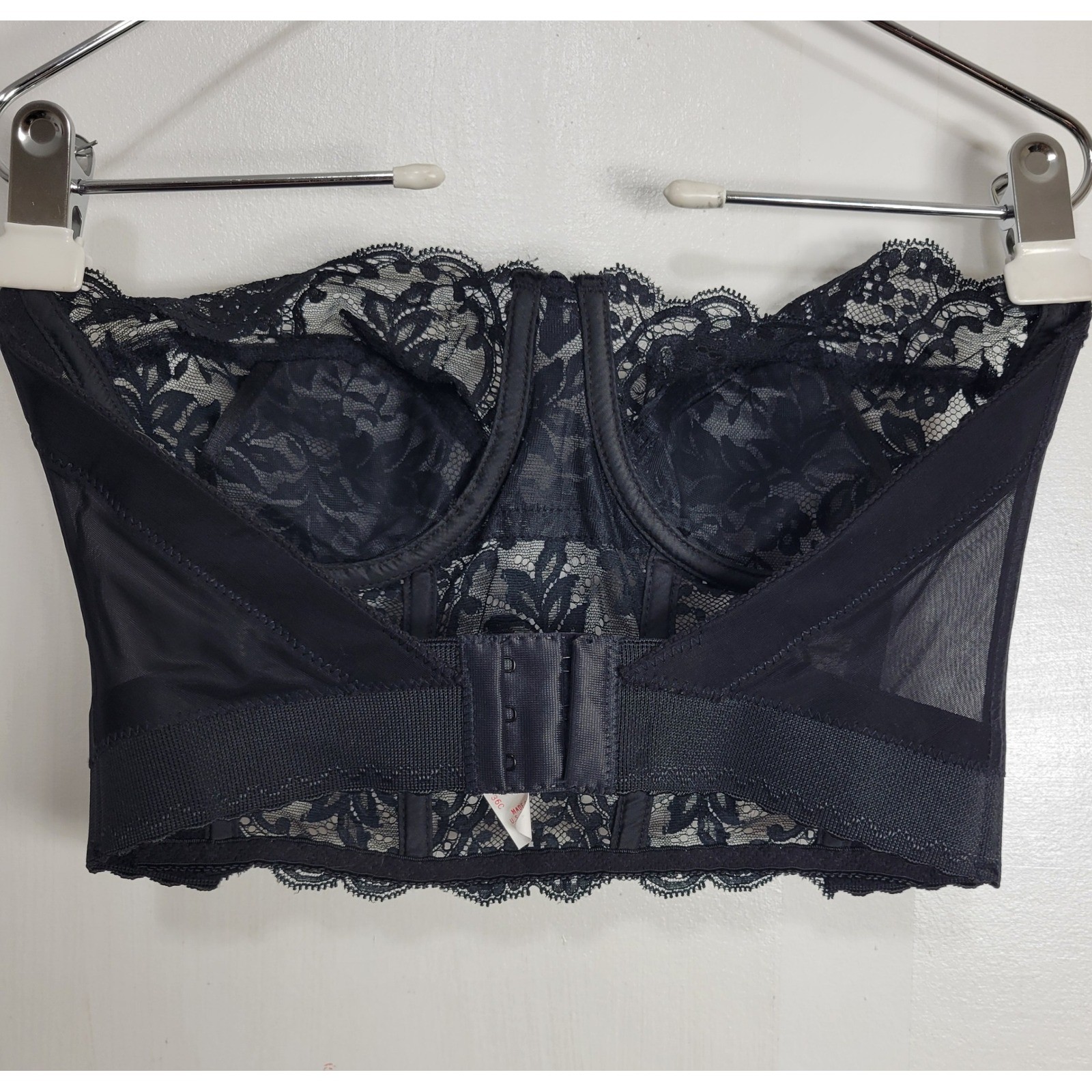 VTG Smoothie Fleur de Lace Strapless Bustier Corset Top Women 36C Black Festival