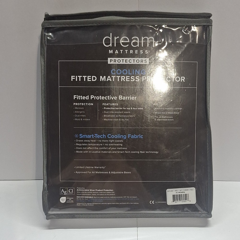 Dream Cooling Full Fitted Mattress Protector Smart-Tech Fabric Universal Depth