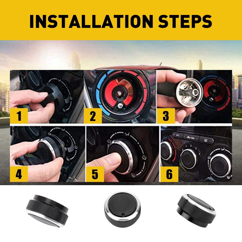 3x For 05-15 Toyota Tacoma Car Air Condition Switch Control A/C Knob Durable HUS