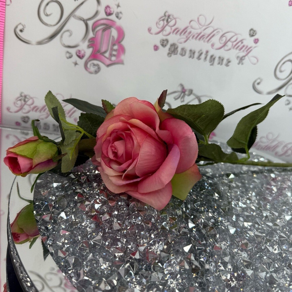 Single Pink Artificial Rose Stem