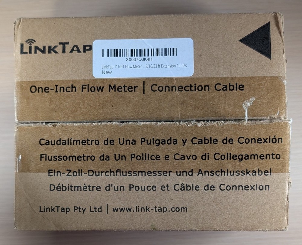 LinkTap One-Inch Flow Meter & Connection Cable 4-Zone Wireless Valve Controller