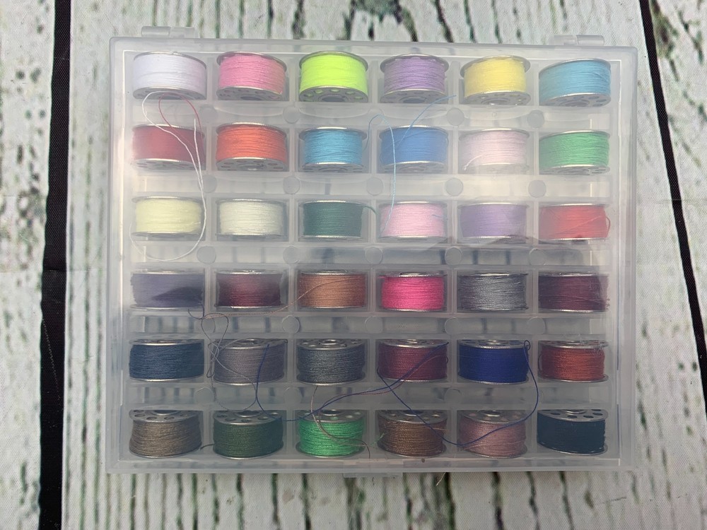 36Pcs Bobbins and Sewing Threads with Bobbin Case for Multiple Sewing
