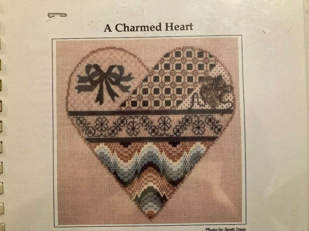 "A CHARMED HEART" needlework CHART  by LEA PADILLA