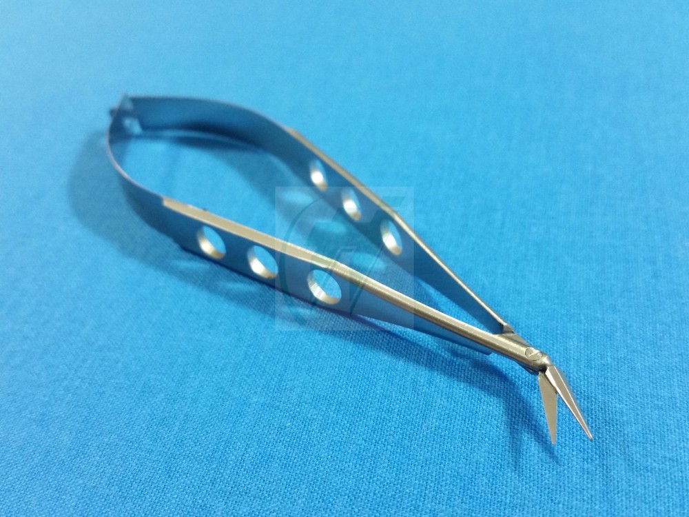 PREMIUM QUALITY PACIVATED VANNAS MICRO SURGICAL SCISSORS 4.5" ANGLED SIDEWAYS