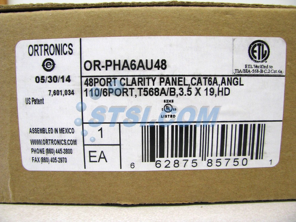 Ortronics Clarity Cat6a 48-Port Angled Patch Panel 10G OR-PHA6AU48 ~STSI