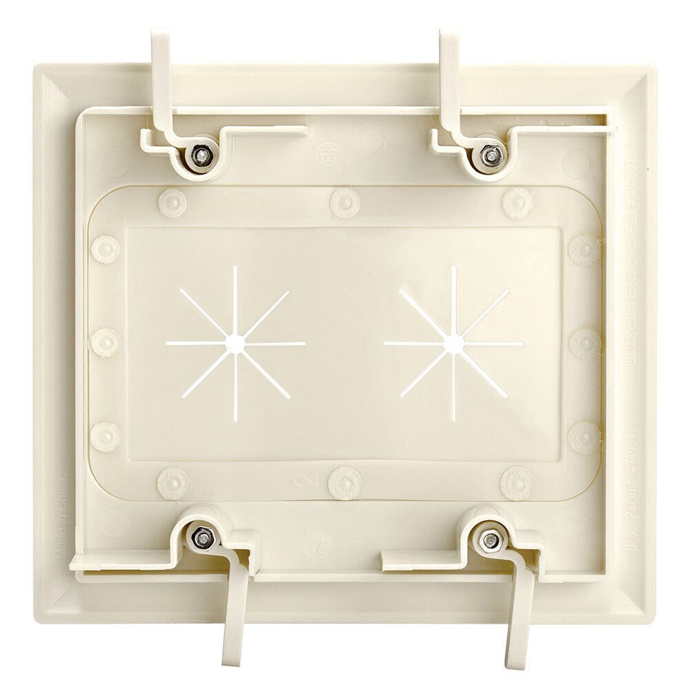 2 Pack 2-Gang Split Wall Plate with Flexible Opening Almond Cable Pass Faceplate