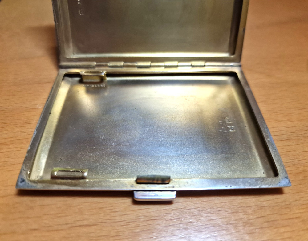 STUNNING BLUE ENAMEL SOLID SILVER CIGARETTE CASE ref 1443