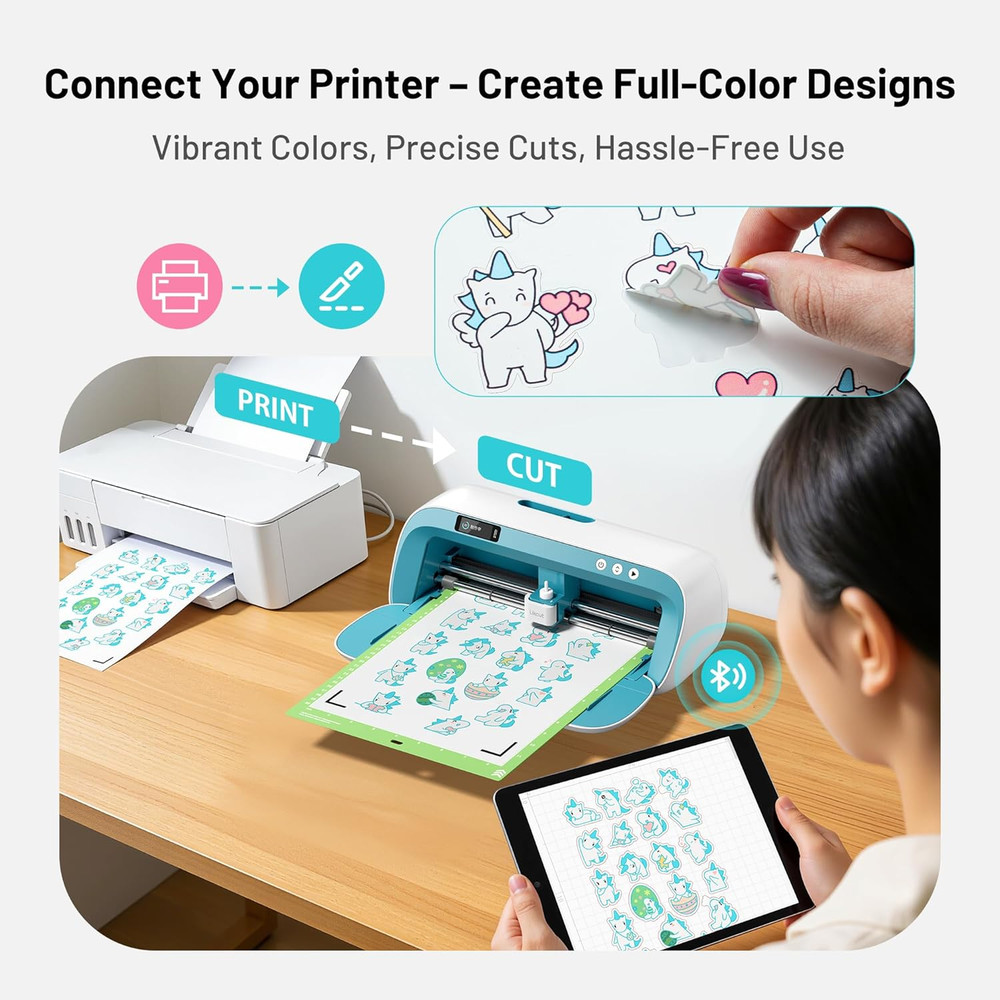 S41 Vinyl Cutter Machine - Portable Vinyl Cutting Machine Creator Bundle with Ca